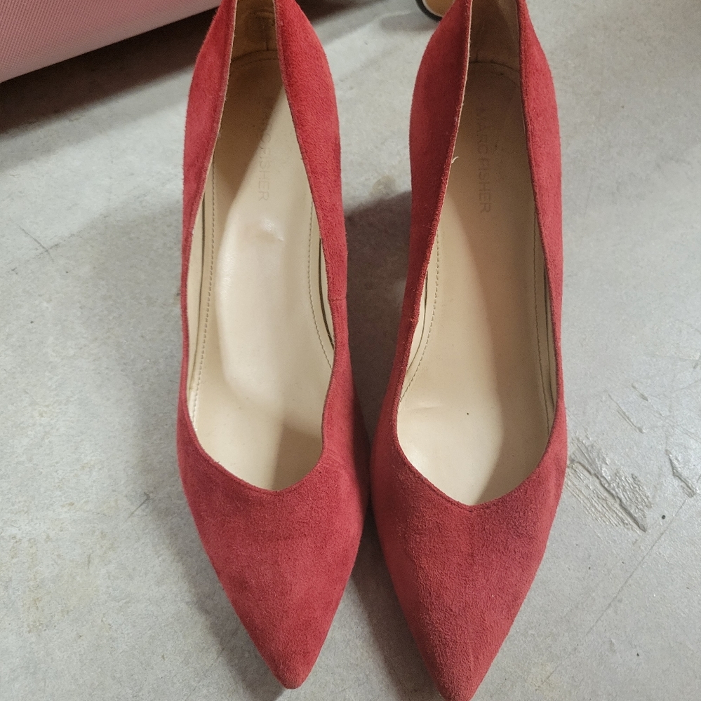 Red Suede Marc Fisher Heels